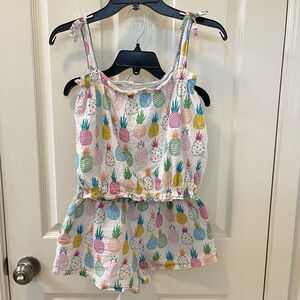 Lucky Jade Metallic Pineapple Cami Tank and Shorts 2-Pc Set Girls Size 10